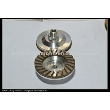 Aluminum or Metal Turbo Diamond Grinding Cup Wheel center hole: M14 5/8''-11